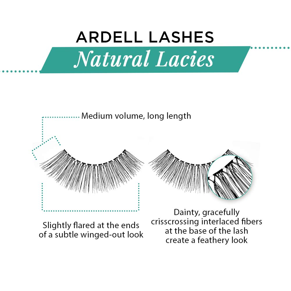 White Smoke Ardell Natural Lashes False Eyelashes Lacies Black (4 Pack)