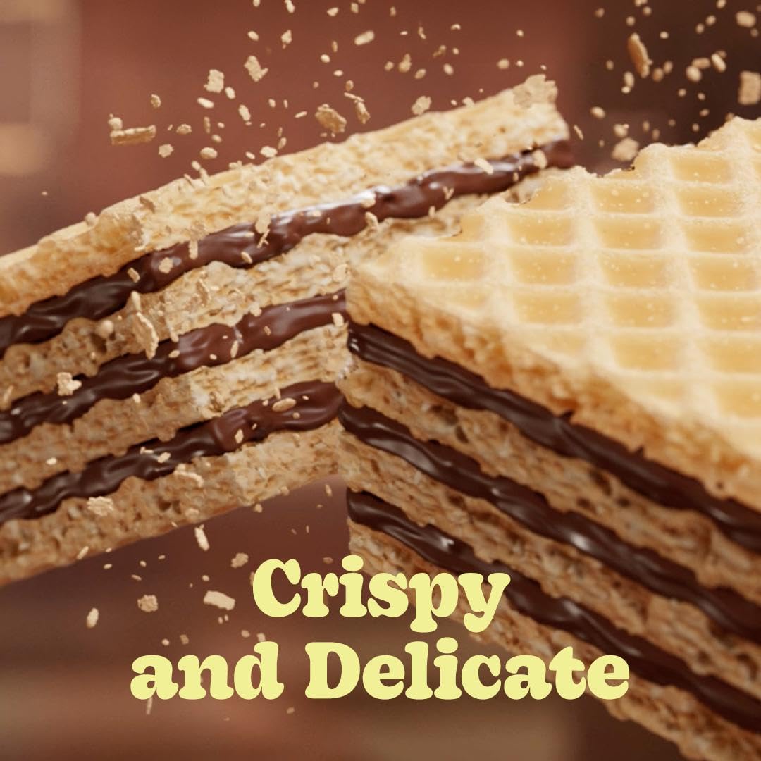 Sienna Bauducco Chocolate & Vanilla Wafer Cookies - Convenient Single Serve Wafer Cookies With 3 Layers of Cream - Delicious Sweet Snack on the go or Dessert 28.2oz (Pack of 20)