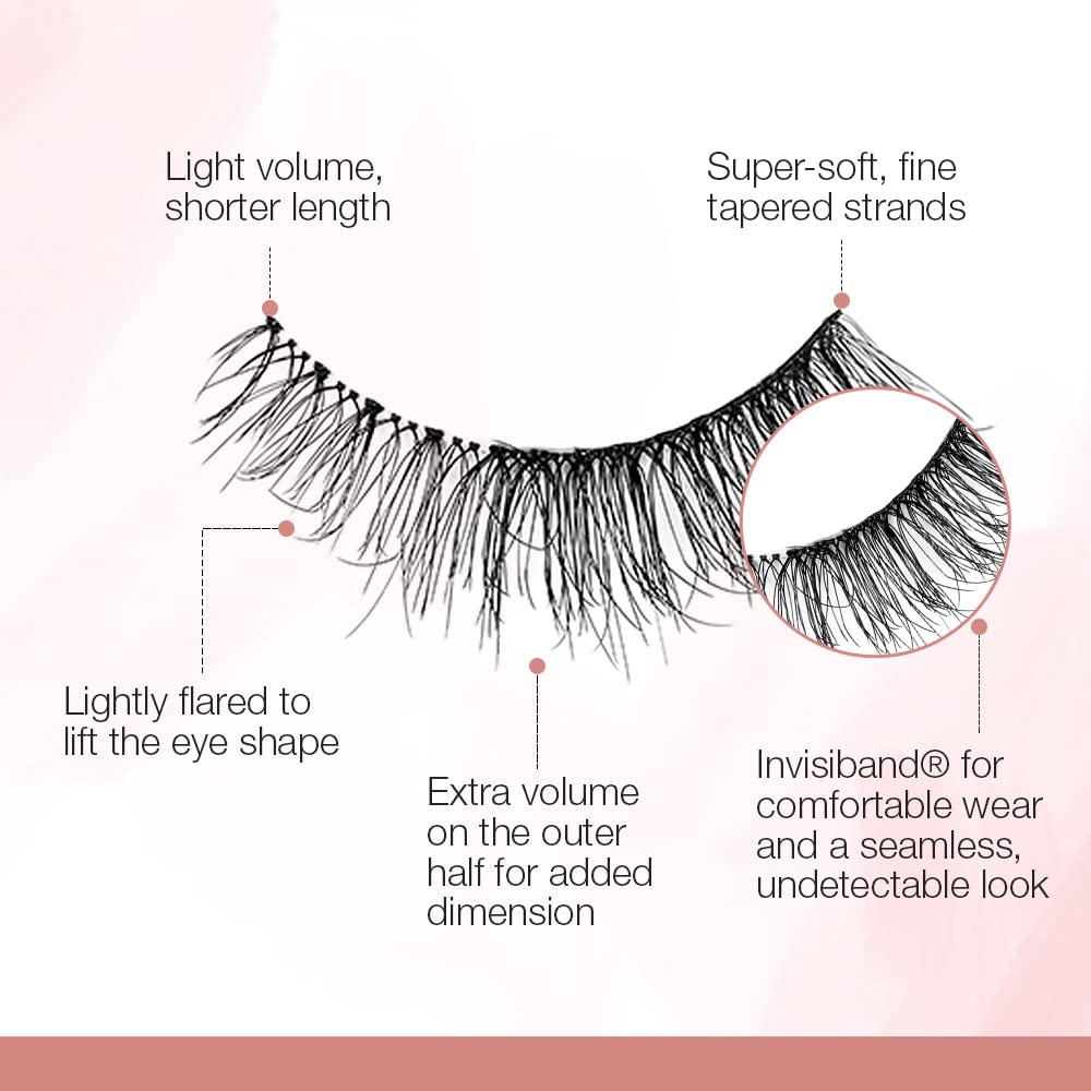 White Smoke Ardell Naked Lashes Natural 433 with Invisiband – Lightweight, Natural False Eyelashes, Soft Volume Strip, 1 Pair