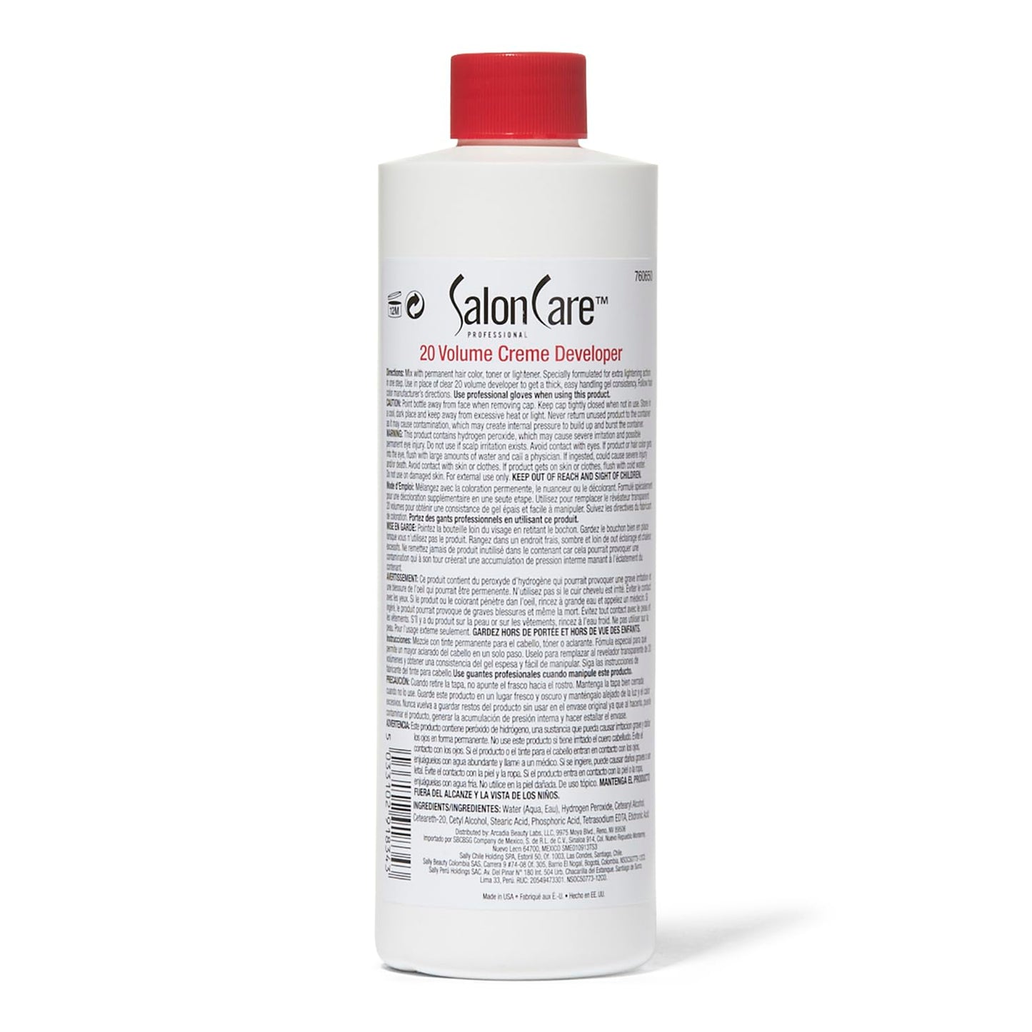 White Smoke Salon Care 20 Volume Creme Developer, Uniform Lift, Easy to Handle Cream Consistency, Stabilized Formula, 16 Ounce