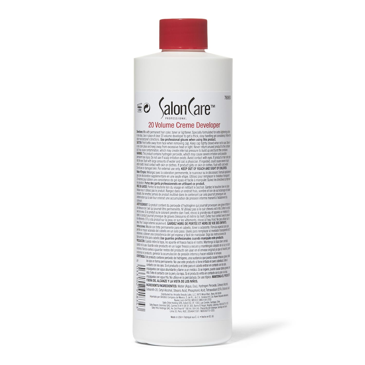 White Smoke Salon Care 20 Volume Creme Developer, Uniform Lift, Easy to Handle Cream Consistency, Stabilized Formula, 16 Ounce
