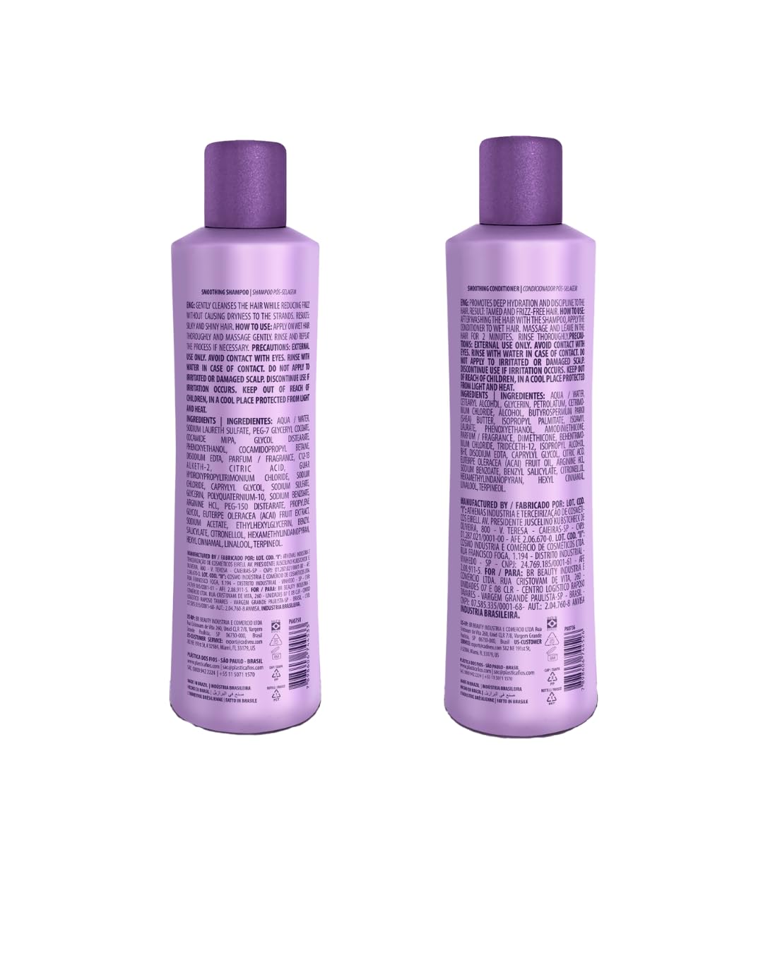 White Smoke Plastica Dos Fios Home Care Kit- Maintenance Set Shampoo and Conditioner Hair Smoothing For All Hair Types, (2x300ml) Keratin Hair