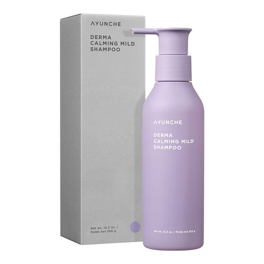 Gray AYUNCHE Derma Calming Shampoo 11 fl. oz. [For Dry & Sensitive Scalp] | Gentle Hydrating Scalp Care | Strengthen Scalp Barrier | Vegan Shampoo | Korean Salon Brand