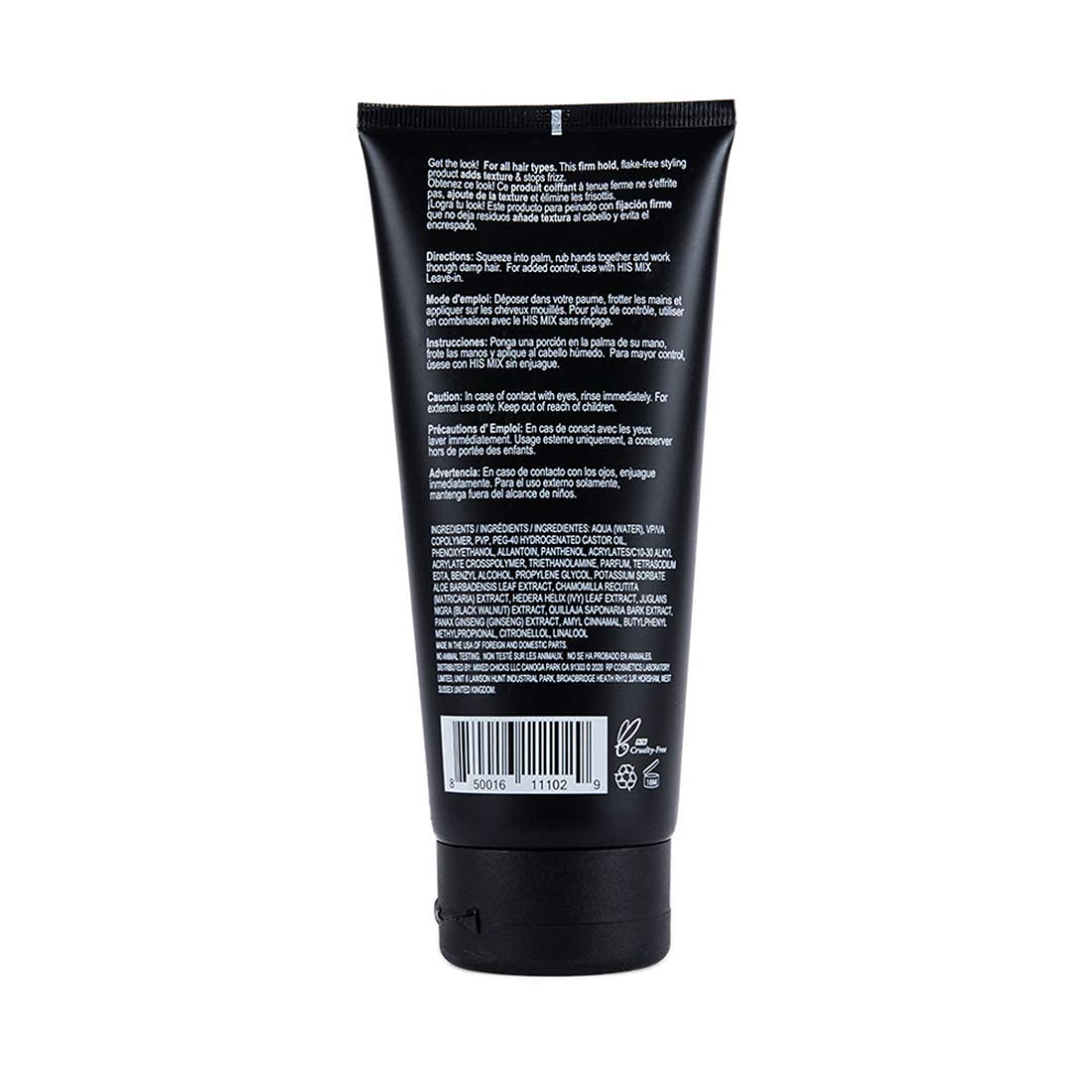 White Smoke Mixed Chicks HIS MIX Shine Finisher Firm Hold Hair Styling Gel for Men, 6 fl. oz. / 177 ml.