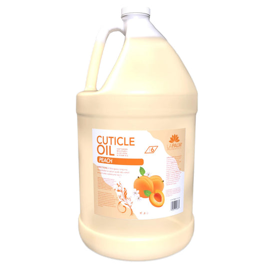 White Smoke La Palm Cuticle Oil 1 Gallon – Peach Scent – Enriched with Aloe Vera & Vitamin E – Professional Nail & Skin Moisturizer for Salons & Spas