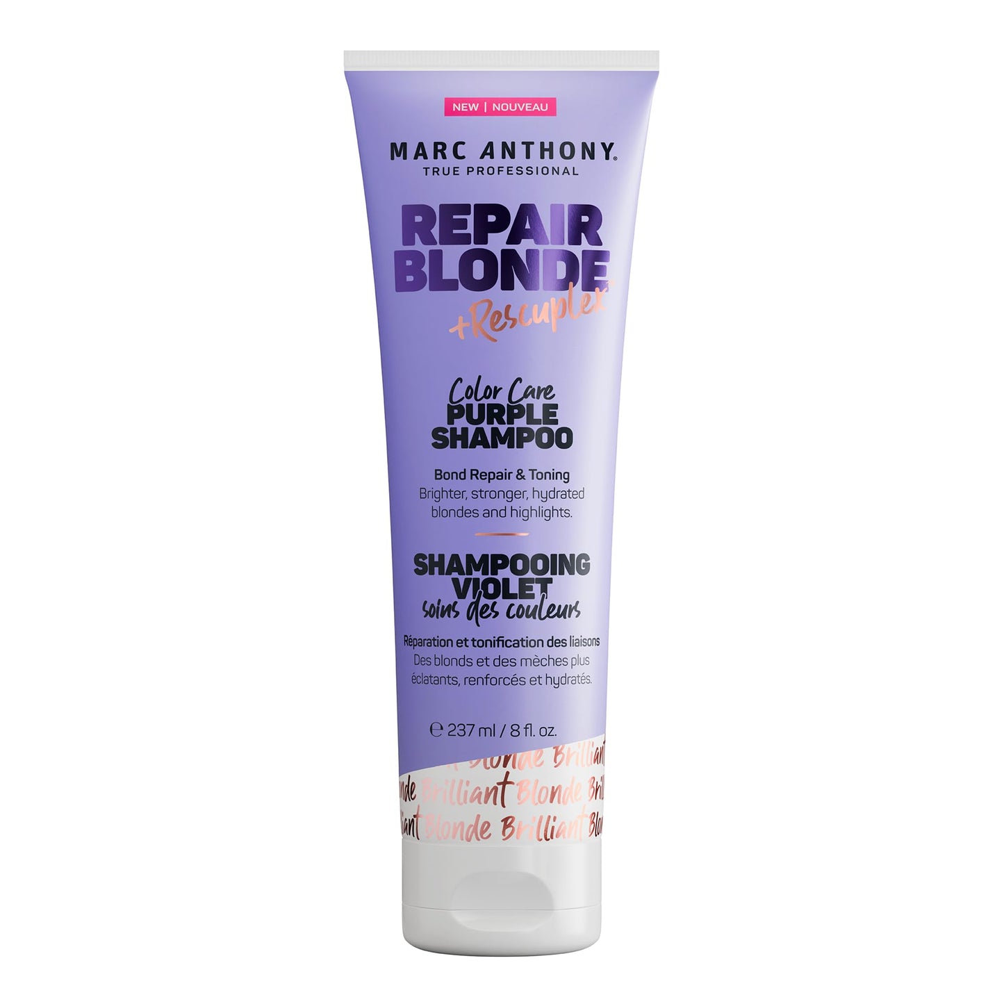 White Smoke Marc Anthony Bond Repair Purple Hair Shampoo for Blonde & Grey Hair, Blonde Repair - Color-Safe Toning Hair Shampoo Neutralizes Yellow, Brassy Tones & Repairs Weak Broken Bonds