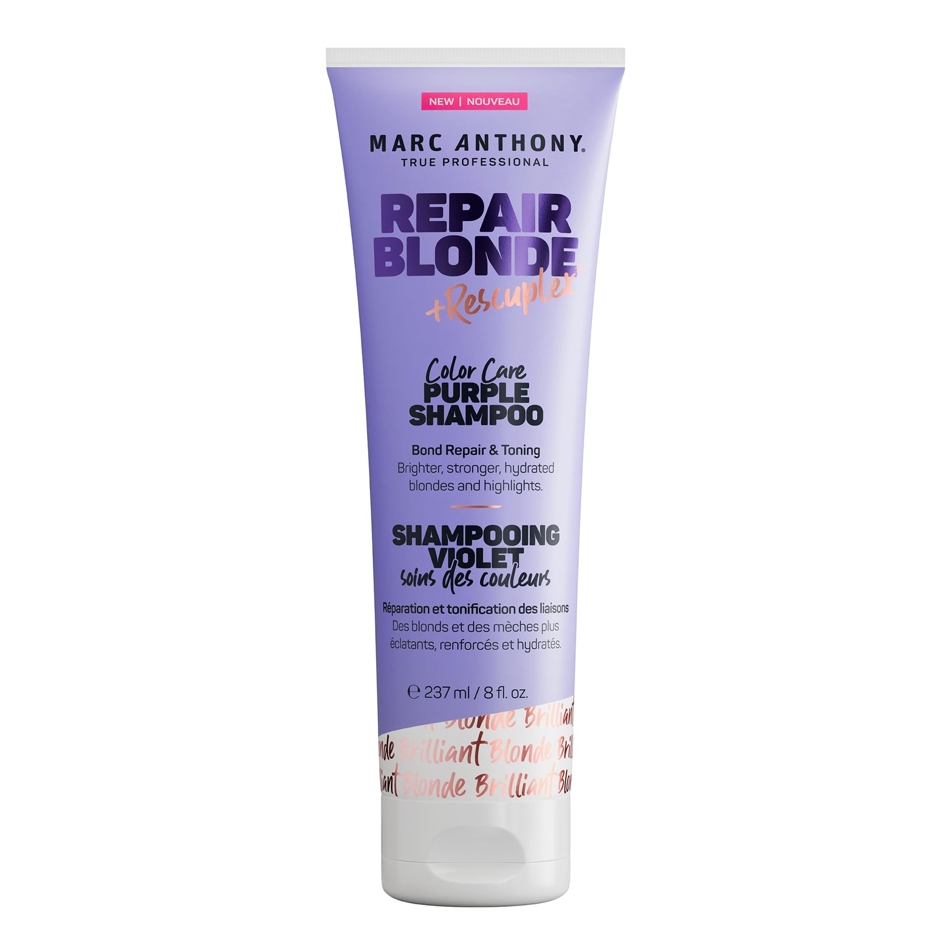 White Smoke Marc Anthony Bond Repair Purple Hair Shampoo for Blonde & Grey Hair, Blonde Repair - Color-Safe Toning Hair Shampoo Neutralizes Yellow, Brassy Tones & Repairs Weak Broken Bonds