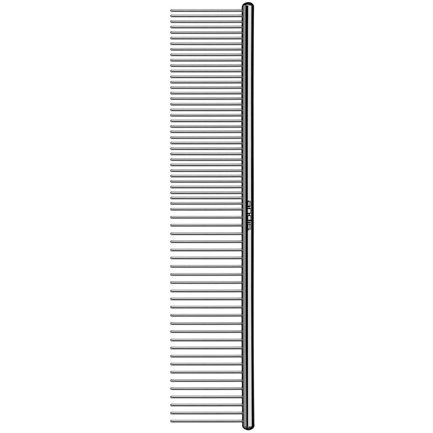 Gray Andis 65730 Stainless-Steel Comb for Knots, Mats & Loose Hair Removal - Effective Dematting Tool, Comfortable, Lightweight, Portable & Safe for Dogs, Cats & Pets – Silver, 7-1/2-Inch
