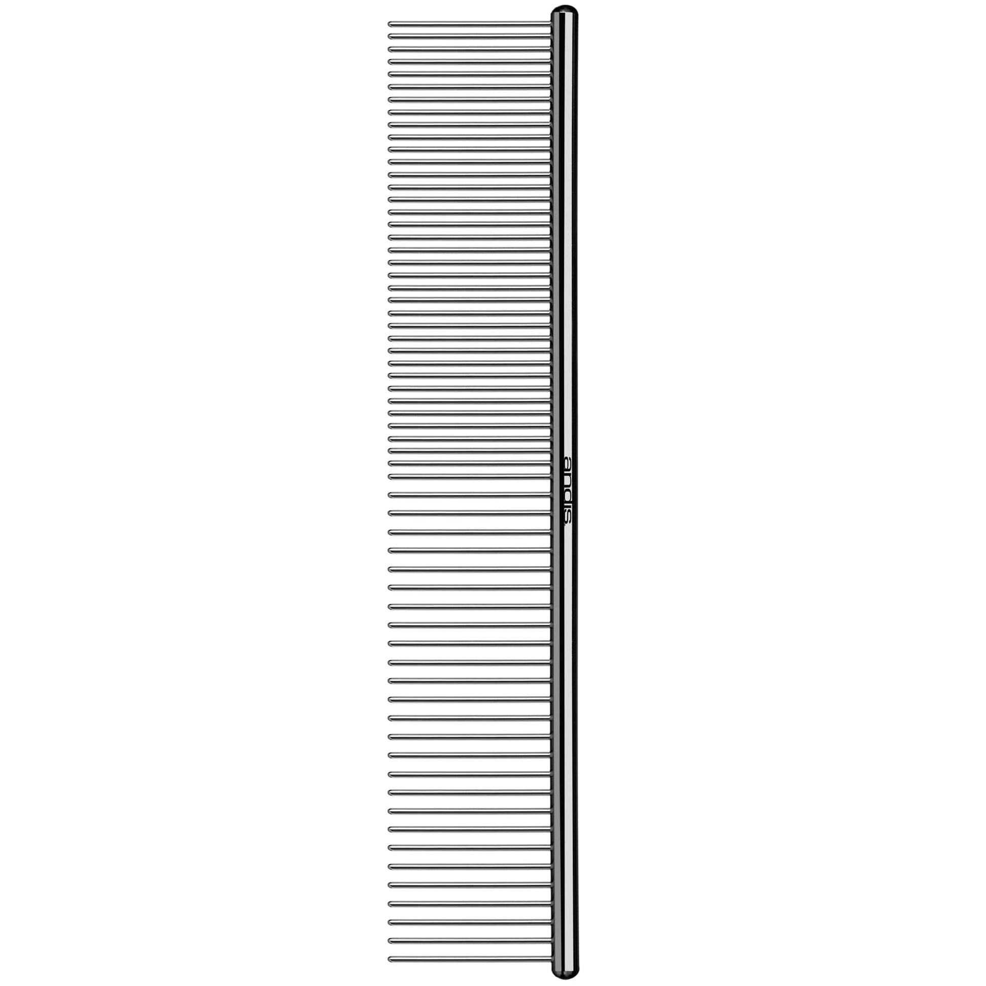 Gray Andis 65730 Stainless-Steel Comb for Knots, Mats & Loose Hair Removal - Effective Dematting Tool, Comfortable, Lightweight, Portable & Safe for Dogs, Cats & Pets – Silver, 7-1/2-Inch