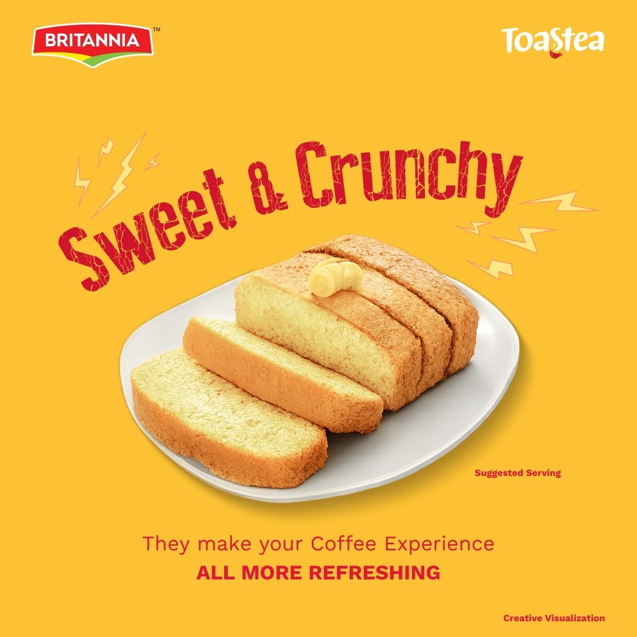Goldenrod Britannia Tostea Cake Rusk Smooth & Soft Twice-Baked Cake Made with Milk & Egg Delicious Snack for Breakfast & Tea Time 19.4oz (550g) Pack of 1
