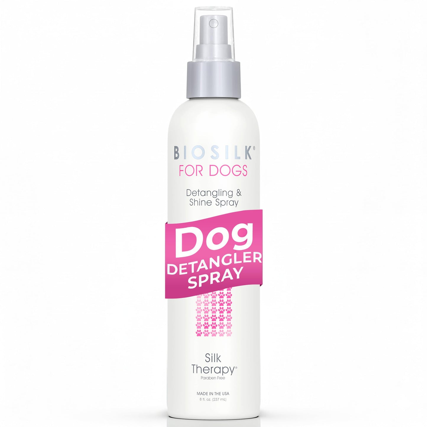 White Smoke BioSilk for Dogs Silk Therapy Detangling Plus Shine Protecting Mist for Dogs
