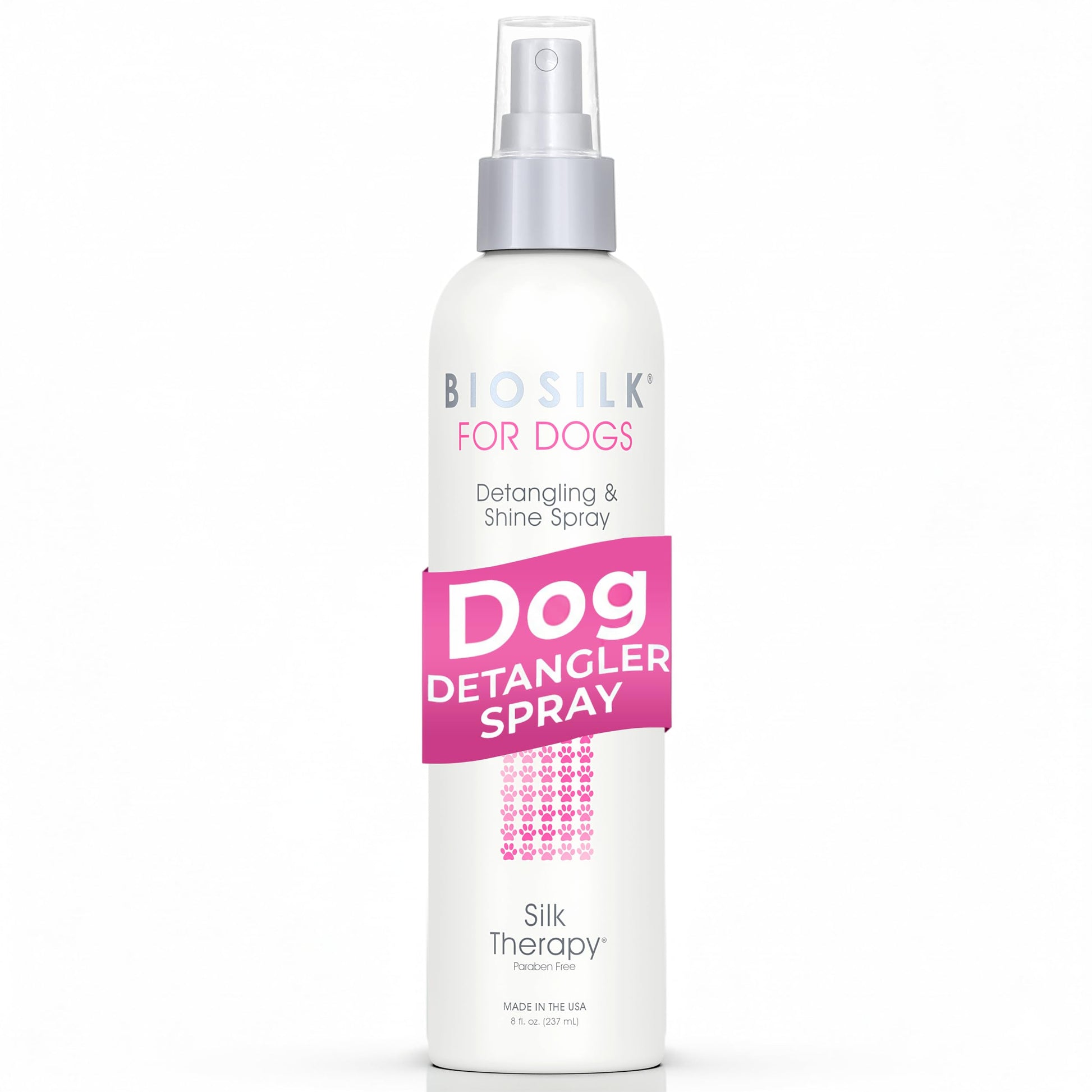 White Smoke BioSilk for Dogs Silk Therapy Detangling Plus Shine Protecting Mist for Dogs