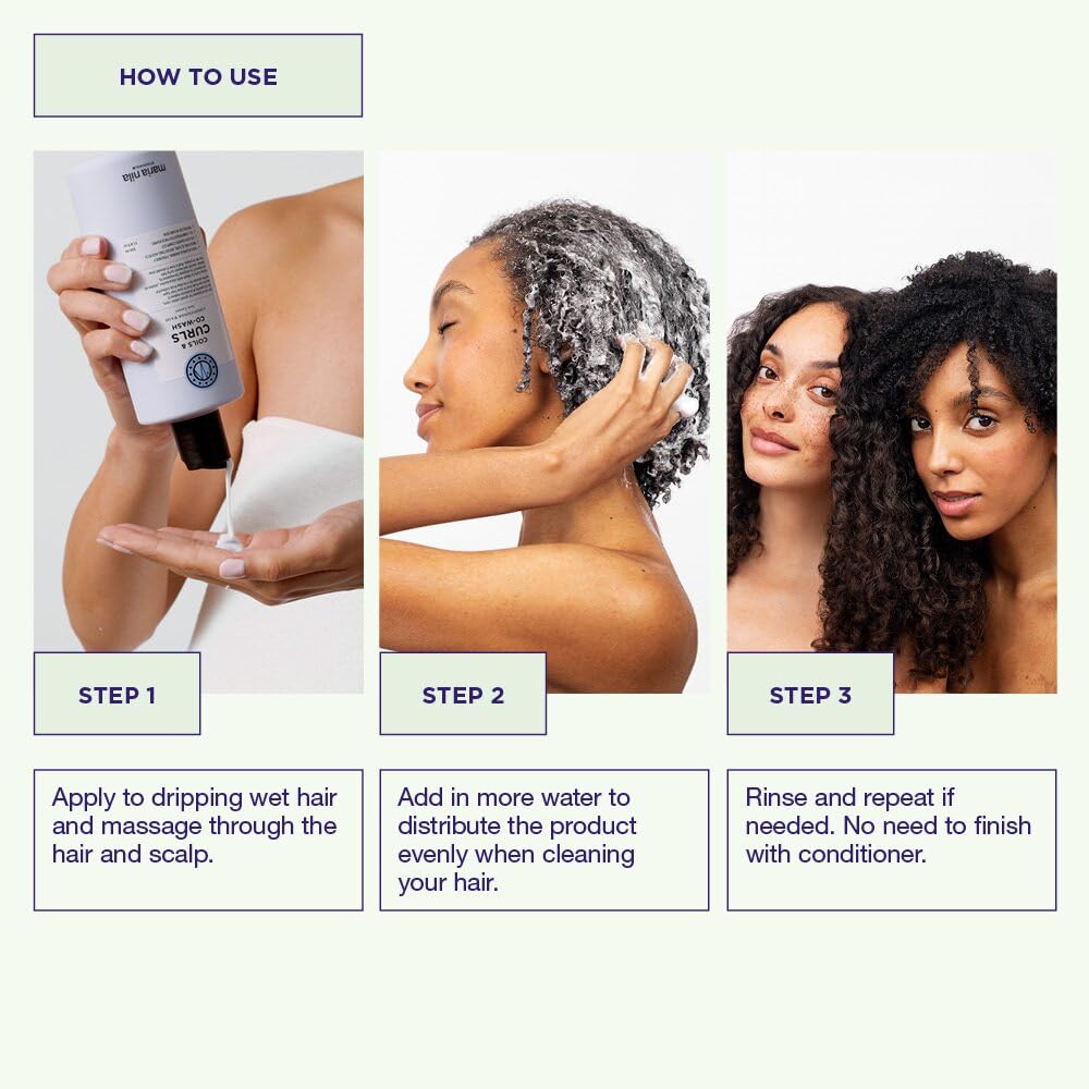 White Smoke Maria Nila Coils & Curls Co-Wash, 11.8 Fl Oz, For Curly & Wavy Hair, Jojoba oil to Stay Hydrated while Washing, Shea butter for Curl Enhancement, 100% Vegan