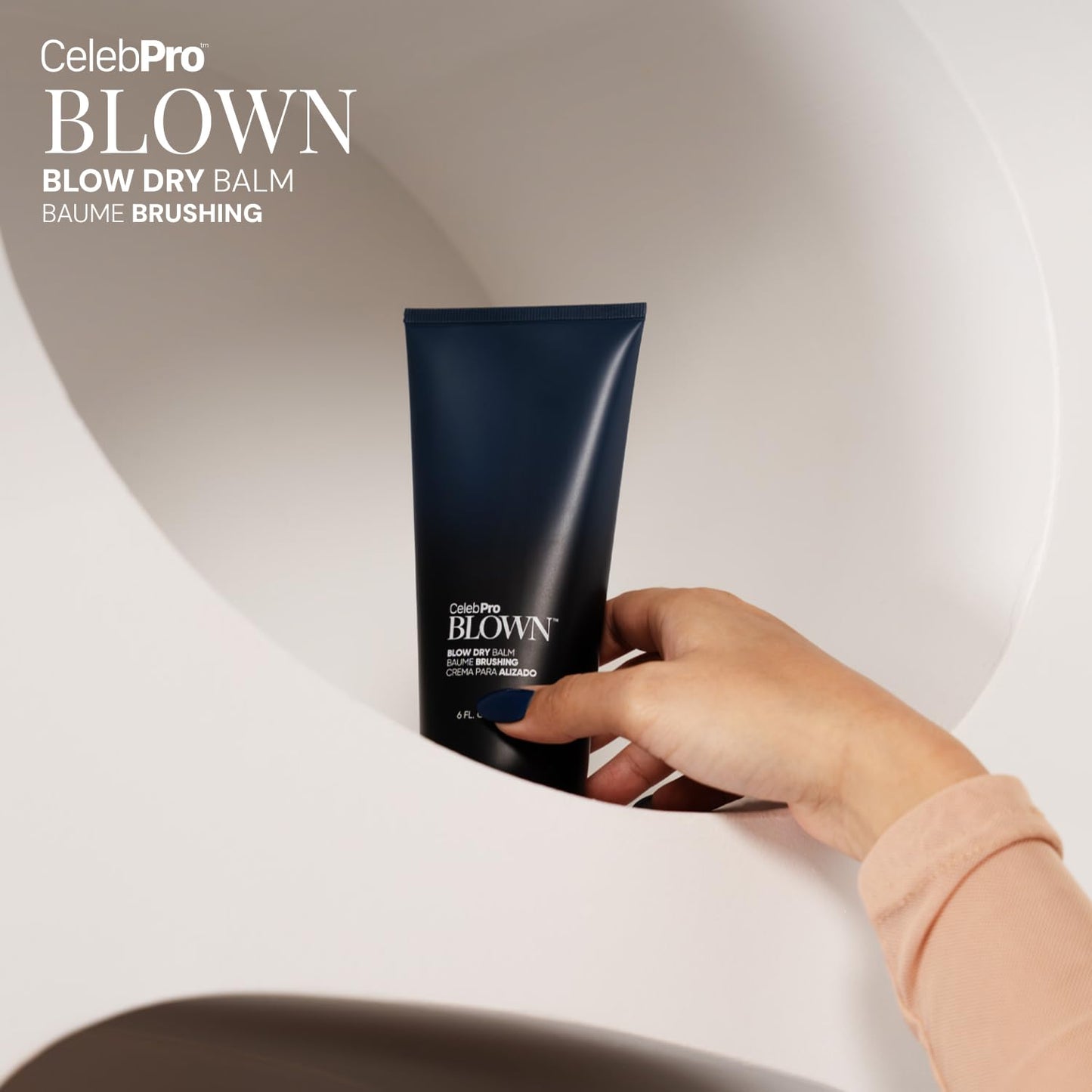 Light Gray CelebPro BLOWN Blow Dry Cream, Heat Protectant Styling Cream for Frizz Free Hair, 6 oz