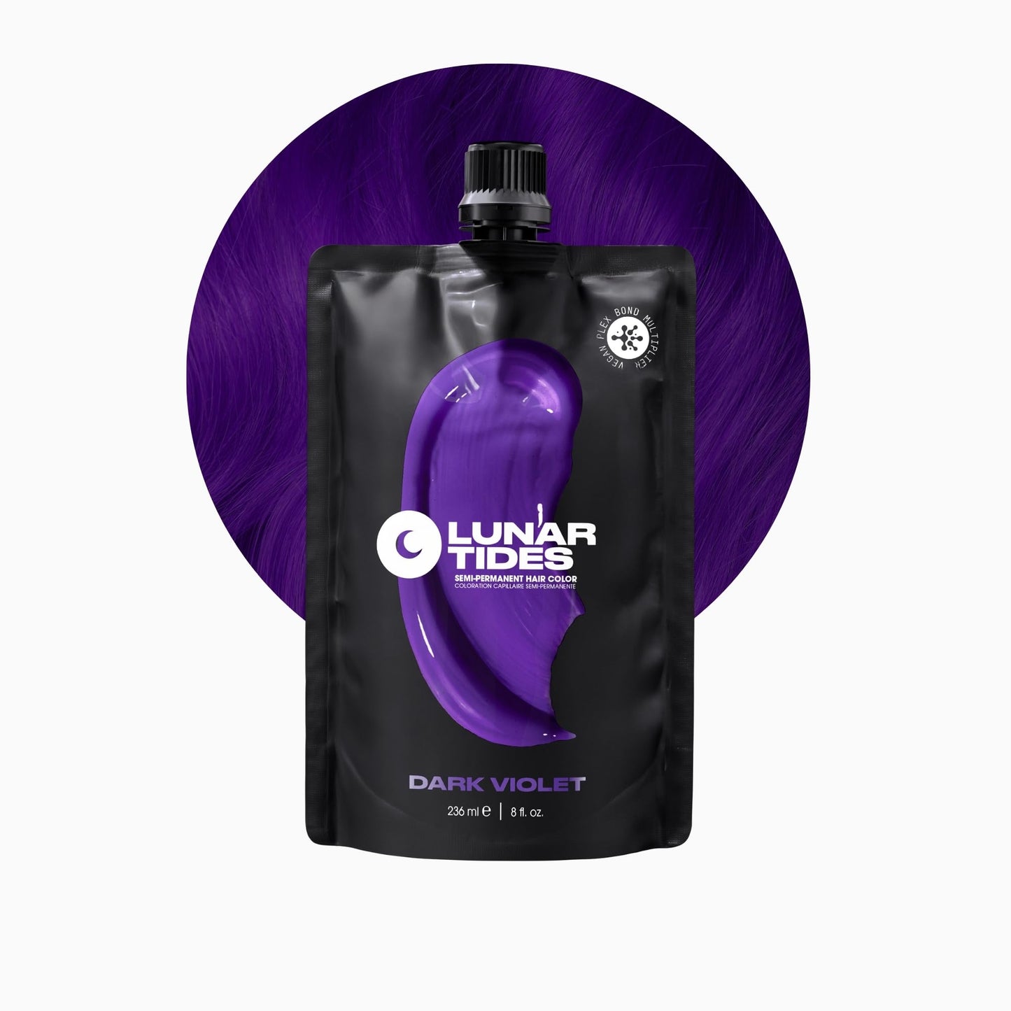 White Smoke Lunar Tides Semi-Permanent Hair Color (43 colors) (Dark Violet, 8 fl. oz.)