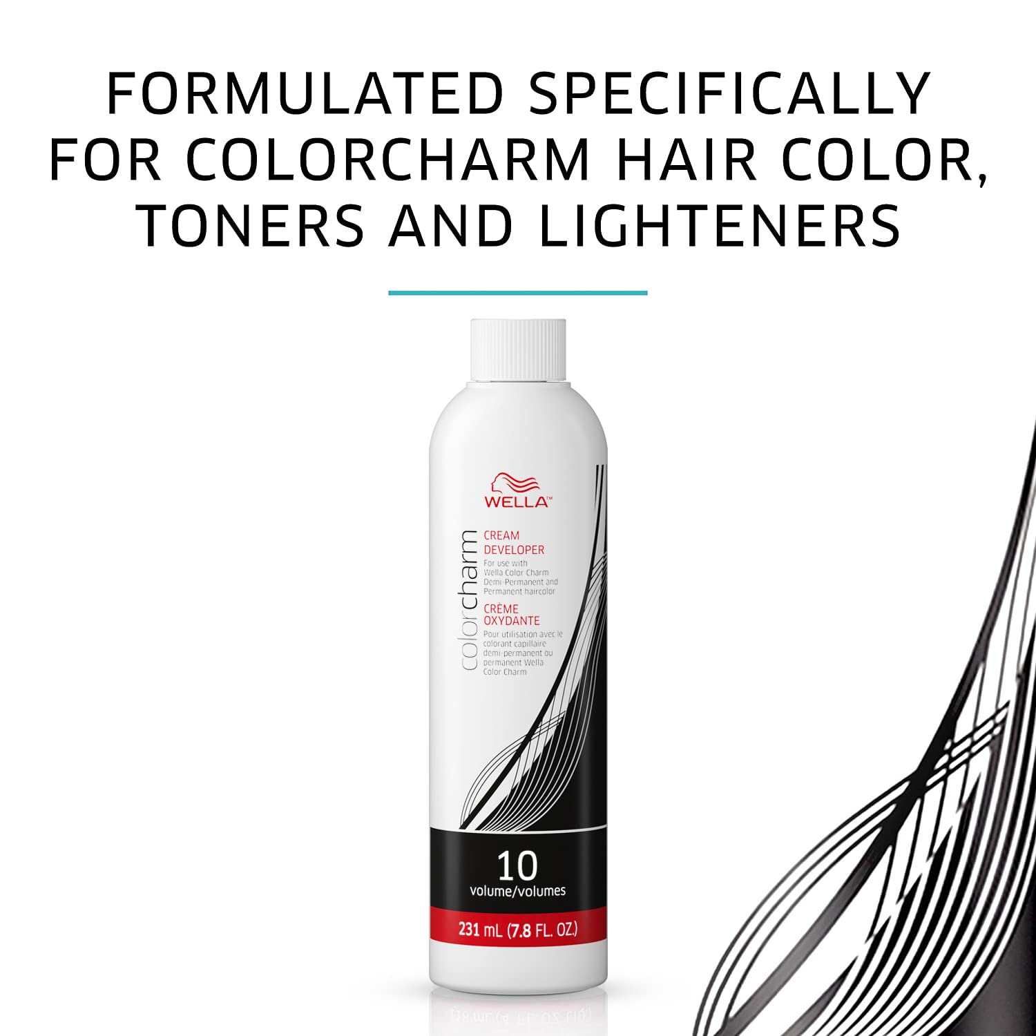 White Smoke WELLA colorcharm 10 Vol Cream Developer, for Optimal Gray Blending and Rich, Multi-Dimensional End Results, 15.4 oz + WELLA colorcharm Powder Hair Lightener, Up to 7 levels of lift, Dust-free formula