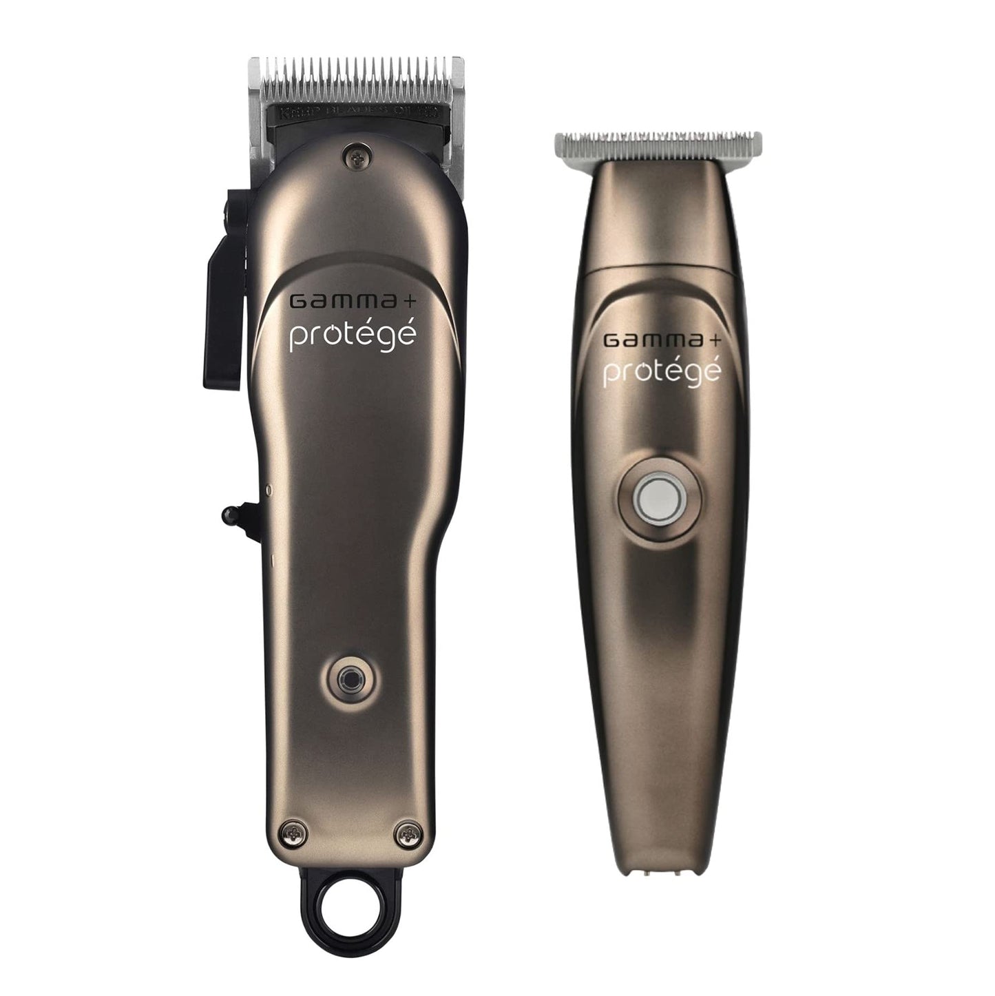 White Smoke GAMMA+ Protege Cordless Clipper and Trimmer Combo Set, Barbers, Micro USB, Faper Blade, Guards, Great Beginner Set Men or Women, Matte Metallic Gunmetal