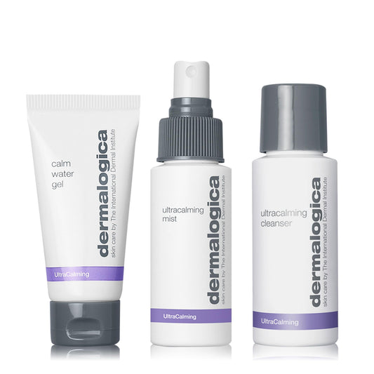 White Smoke Dermalogica Sensitive Skin Rescue Kit - Set Contains: Face Wash, Toner, and Face Moisturizer - Skin Care To Calm, Soothe and Minimize Irritation