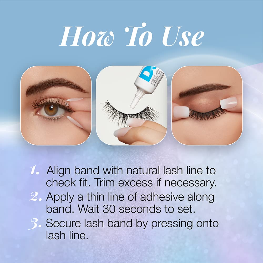 Light Steel Blue Ardell Light As Air False Eyelashes 523 - Ultra Lightweight, Natural Look Lashes, Includes DUO Eyelash Adhesive