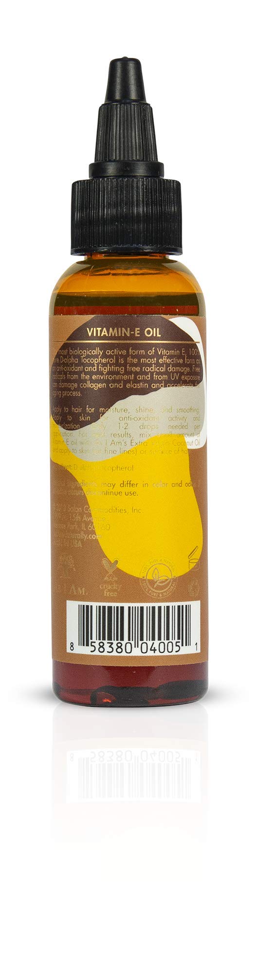 White Smoke As I Am Pure Oils Vitamin E Oil - 2 Ounce - 100% Pure D-Alpha Tocopherol - Super Anti-Oxidant - Fights Free Radicals - Prevents UV Damage - Preserves Collagen and Elastin - Fights Aging Process