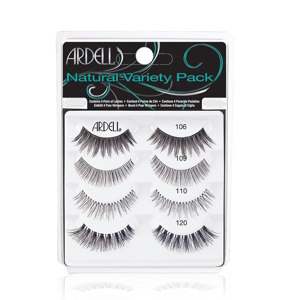 White Smoke Ardell False Eyelashes Variety Pack - Soft Natural Fake, Reusable Strip Lashes for Everyday Wear, 4 Pairs