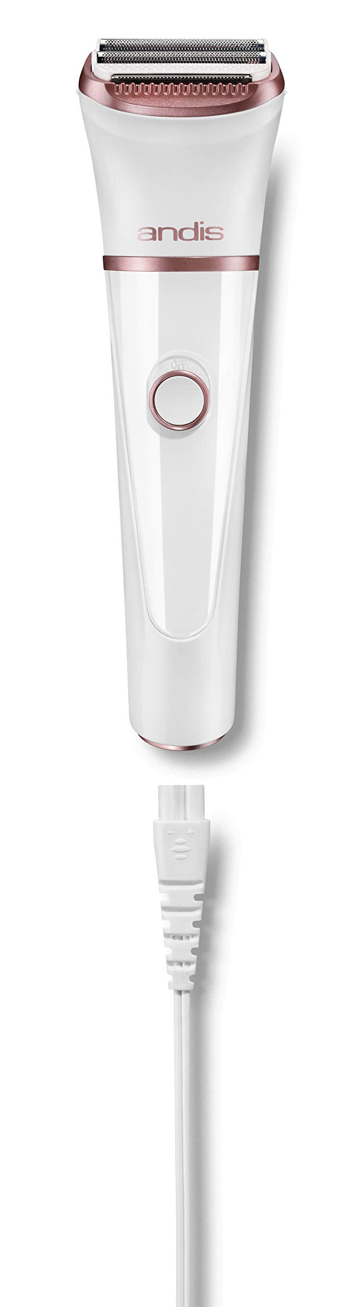 White Smoke Andis 31015 Close Curves Electric Shaver for Women - Perfect for Legs, Bikini Area & Underarms Hair Removal - Rechargeable Cordless Wet & Dry Shaver, Lightweight - 6 Piece Kit