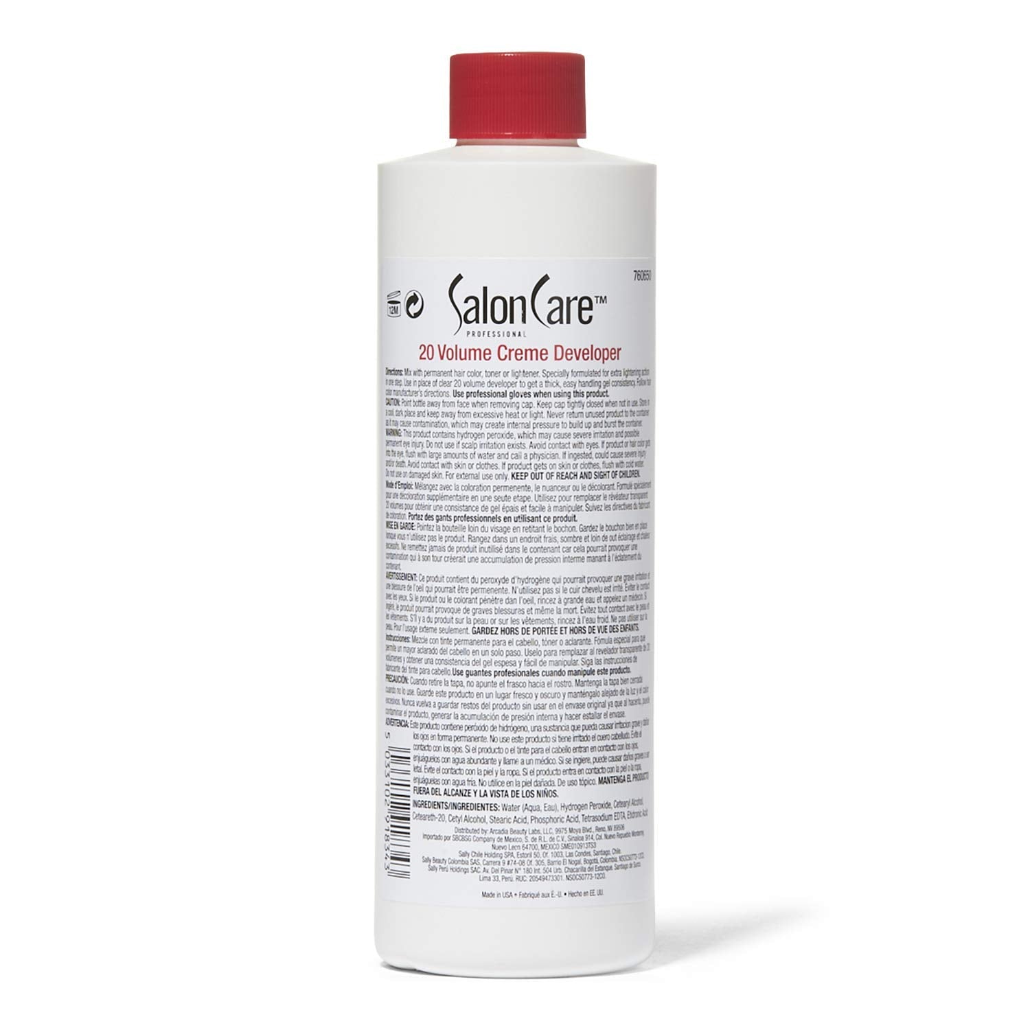 White Smoke Salon Care 20 Volume Creme Developer, Uniform Lift, Easy to Handle Cream Consistency, Stabilized Formula, 16 Ounce