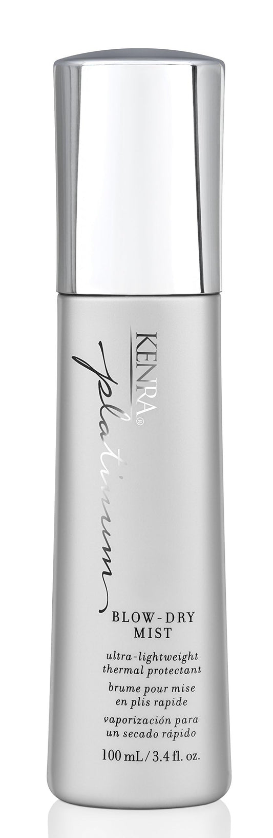 Light Gray Kenra Platinum Blow-Dry Mist | Ultra-Lightweight Thermal Protectant | Detangles, Smooths, & Softens | Eliminates Frizz & Resists Humidity | Fine To Medium Hair | 3.4 fl. oz