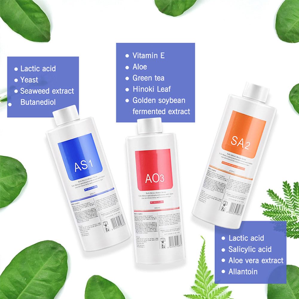 White Smoke WONDER POINT Aqua Peeling Solution, Salon Professional Premium Dermabrasion Facial Special Serum, Skin Care For Facial Small Bubble Machine 400ml(6 Bottles)