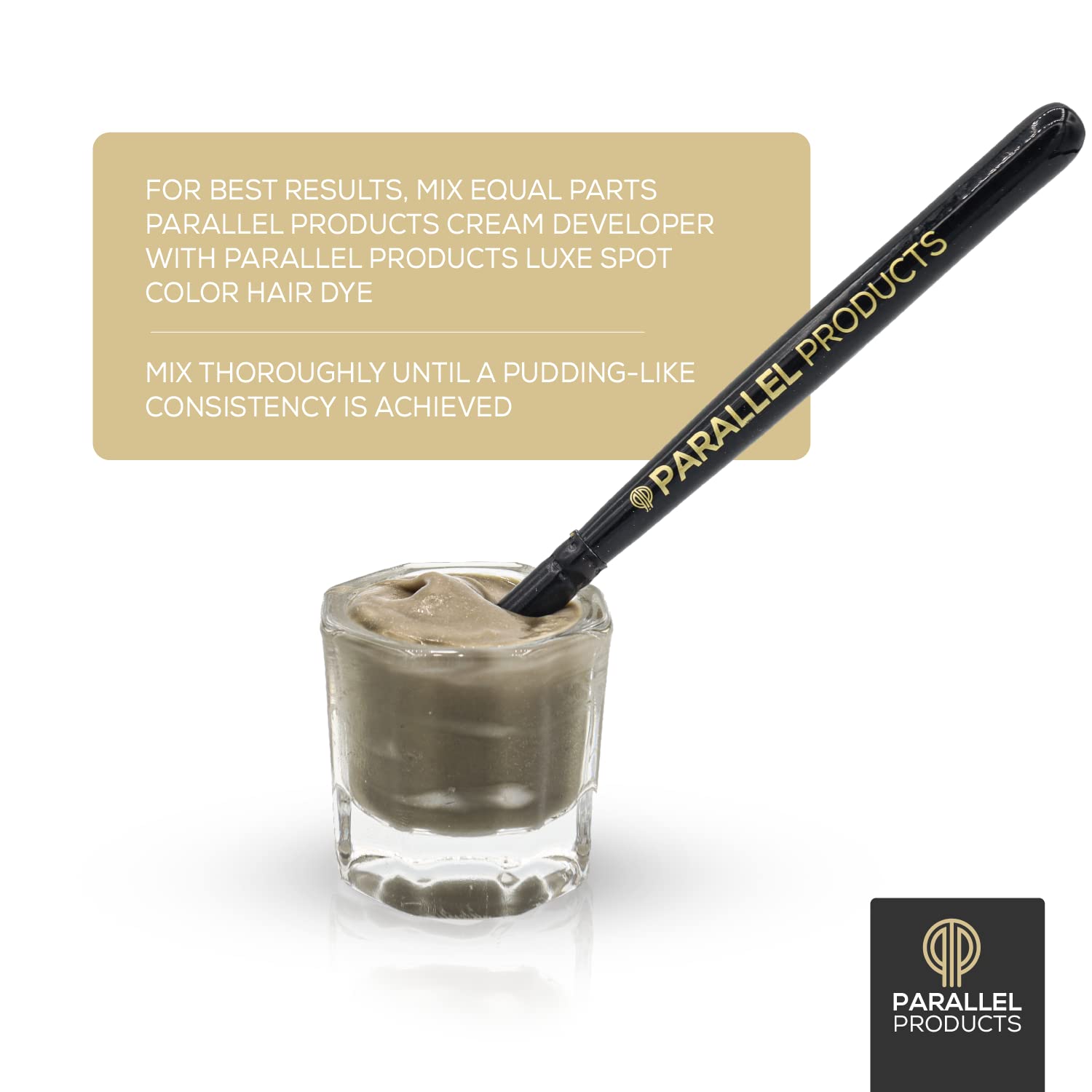 White Smoke Parallel Products - Luxe Color (Black) - Cream Hair Dye - 25mL - Tint for Professional Spot Coloring - With Cream Developer, Mixing Dish and Application Brush - Covers Grey Hair - Root Touch Up