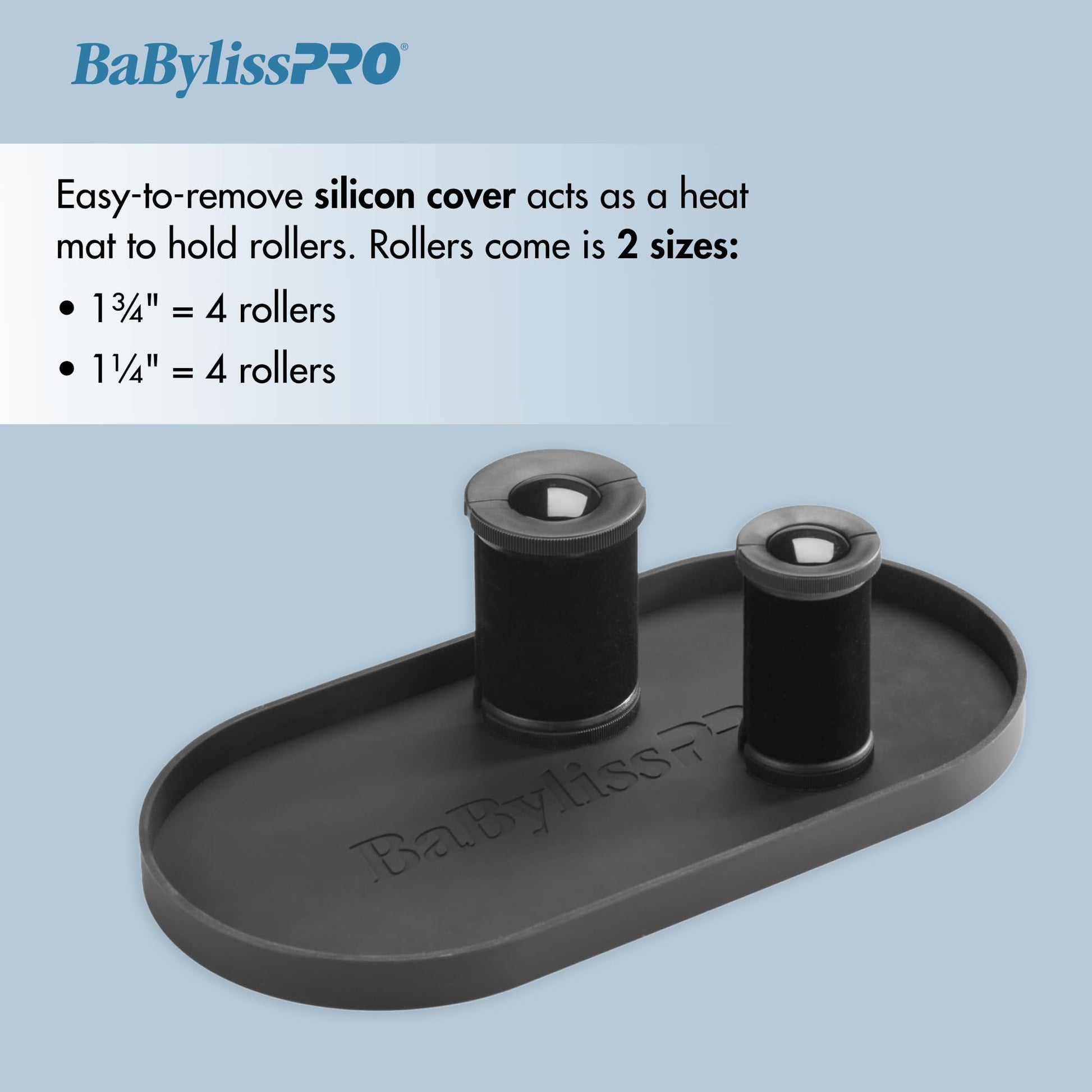 Light Steel Blue BaBylissPRO® Nano Titanium™ Compact 8-Piece Standing Hot Rollers