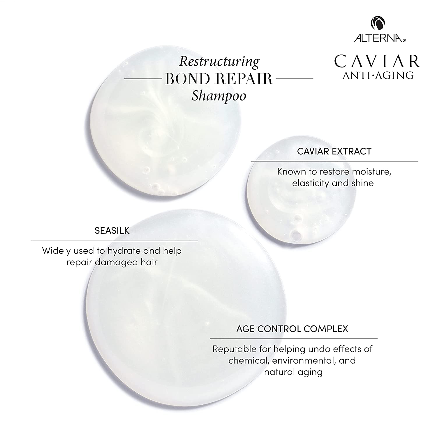 White Smoke Alterna Caviar Anti-Aging Restructuring Bond Repair Shampoo, 8.5-Ounce (2-Pack)