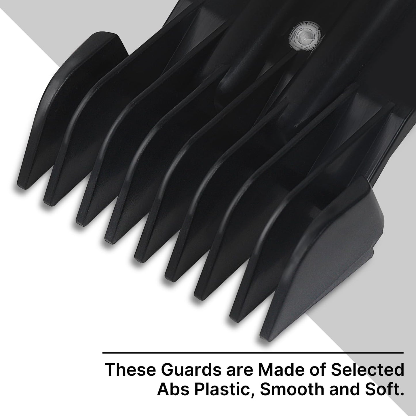White Smoke 8 Pack Clipper Guards for Wahl Detailer & Andis T Outliner & BaByliss PRO, 1/32" to 11/4" Universal Hair Clipper Guards Set, Snap-on Blade Attachment Combs with Springs for Most Hair Clippers, Black