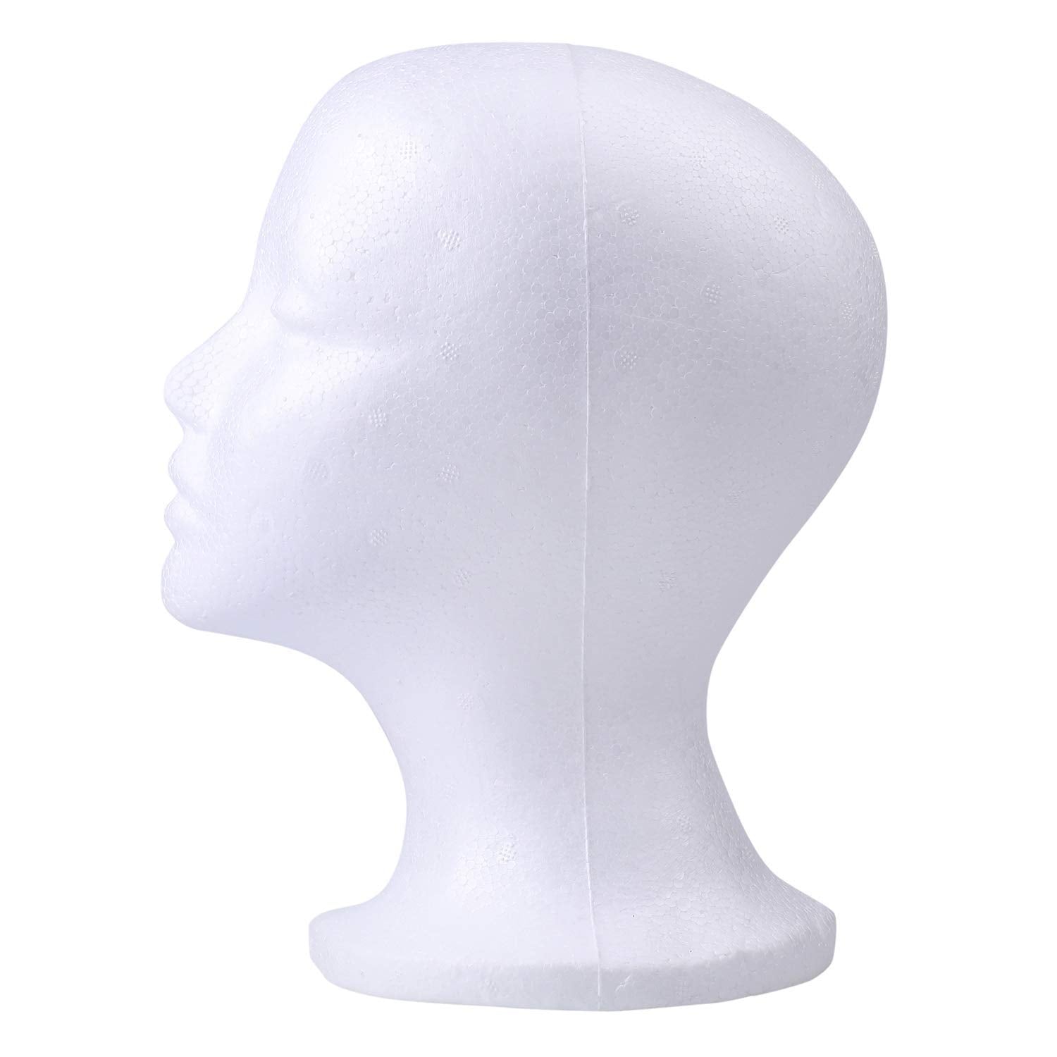 White Smoke Foraineam 3 Pieces Foam Mannequin Head Wig Head, Female Mannequin Wig Display Stand Holder, Cosmetics Model Head White Foam Heads for Glasses Mask Hat Headband Hairpieces and More