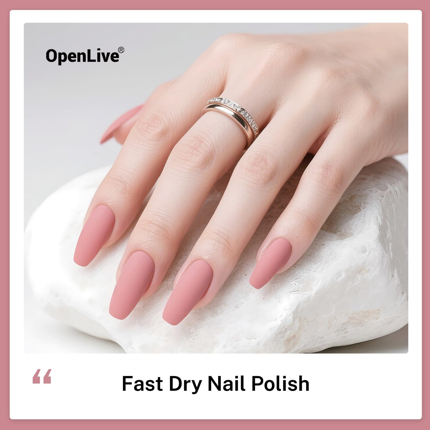 White Smoke OpenLive 16.5ml Dusty Rose Nail Polish Large Volume Quick Drying Light Pink Nail Polish, Fast Drying and Long Lasting Color Nail Art DIY Home Manicure Gift for Women
