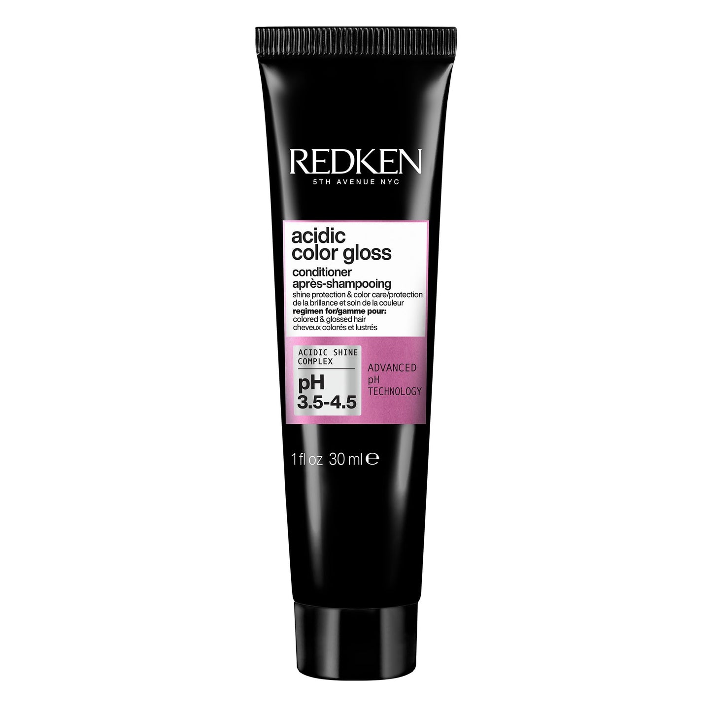 Black Redken Acidic Color Gloss Conditioner - Protects Vibrancy, Salon-Grade Hair Shine, For Color-Treated Hair, 1 Fl Oz