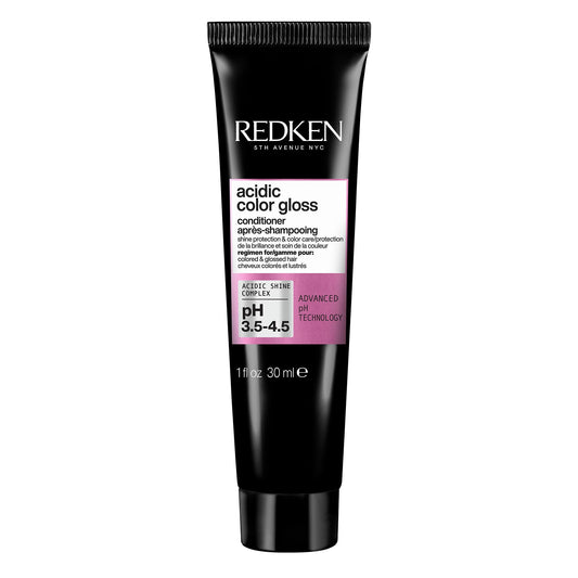 Black Redken Acidic Color Gloss Conditioner - Protects Vibrancy, Salon-Grade Hair Shine, For Color-Treated Hair, 1 Fl Oz