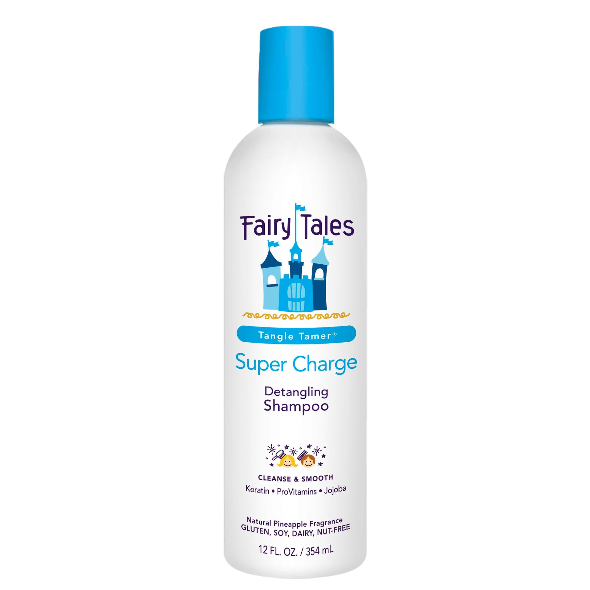 White Smoke Fairy Tales Tangle Tamer Detangling Shampoo for Kids - Ultra Moisturizing and Anti Frizz Protection - Paraben Free, Sulfate Free - 12 Oz