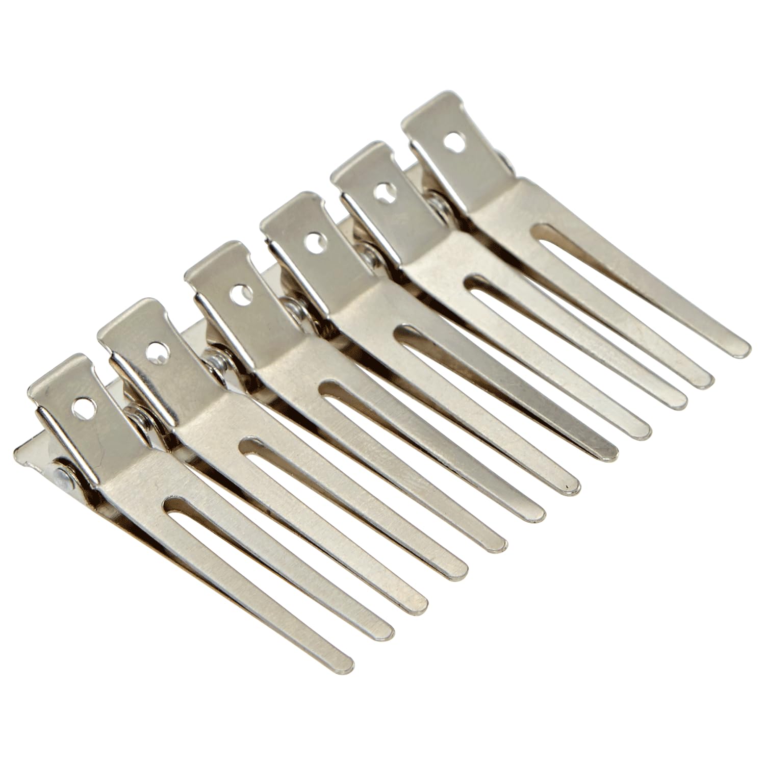 White Smoke Salon Care Metal Double Prong Curl Clips