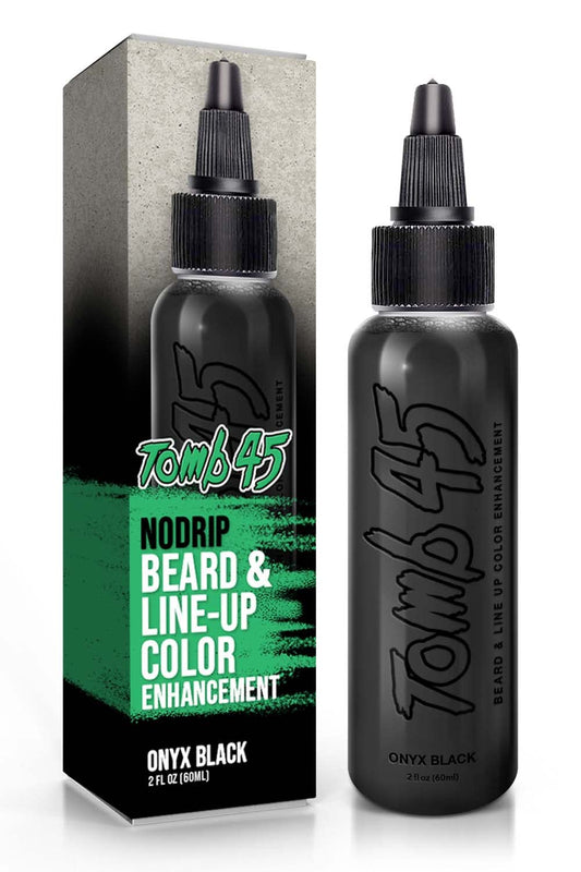 White Smoke Tomb 45 NO DRIP Enhancement Color (Onyx Black) | Hair Enhancer For Beard & Lineup | Water Resistant Hairline Filler Spray | Barber Beard Liner For Thicker & Fuller Hairstyling