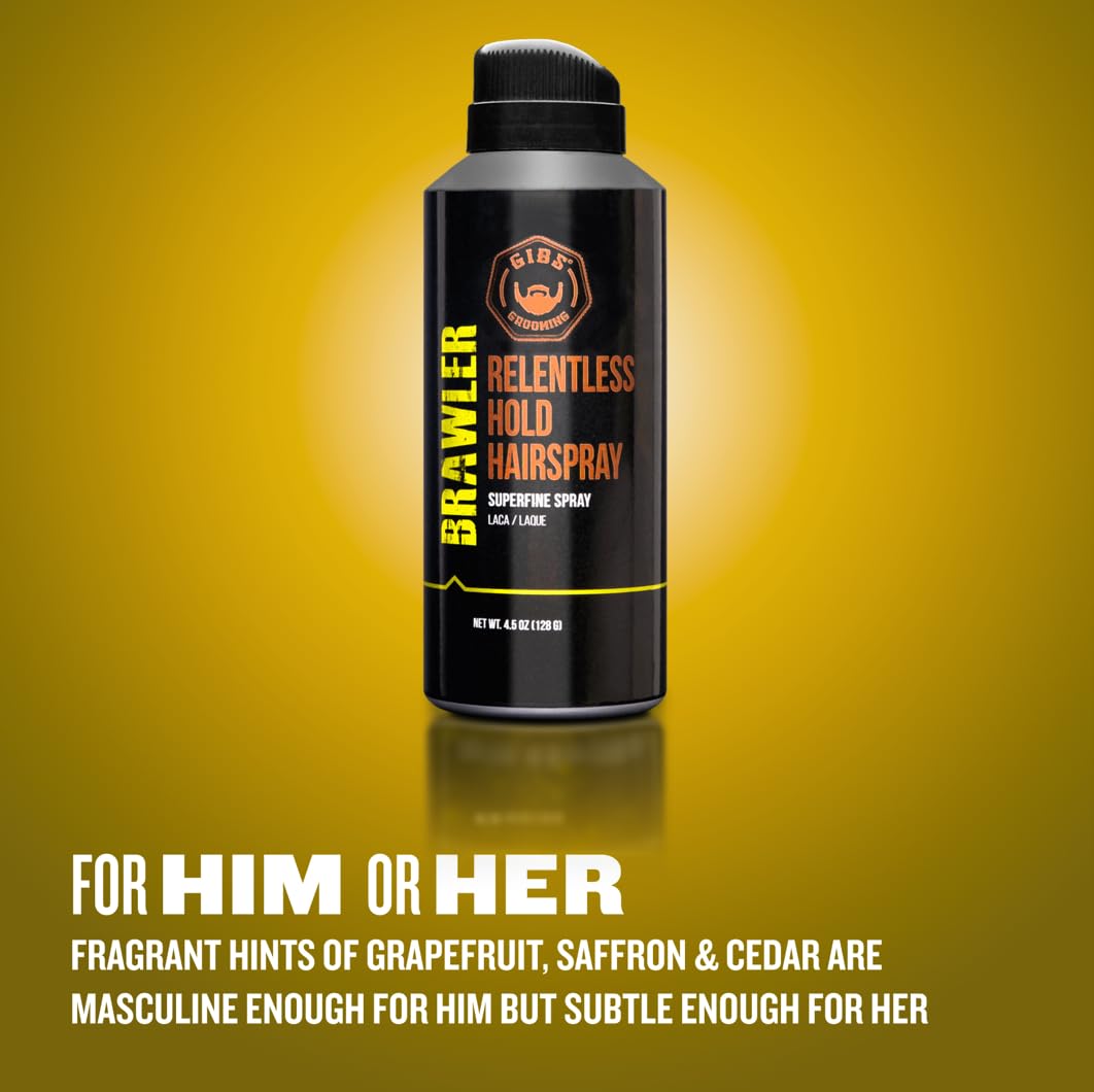 Dark Goldenrod GIBS Grooming Brawler Bantamweight Hairspray, 4.5oz