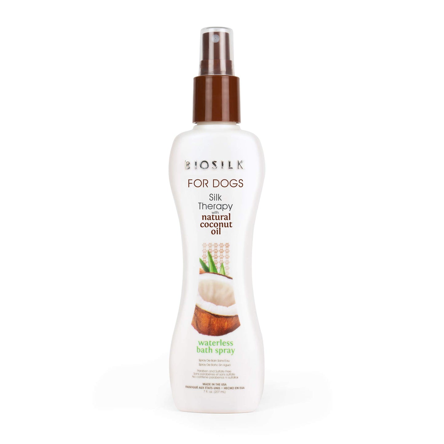 White Smoke BioSilk for Dogs Silk Therapy Shampoo with Organic Coconut Oil | Coconut Dog Shampoo Waterless Shampoo | Dry Dog Shampoo from Silk Therapy for Fresh Dog Coats,Beige