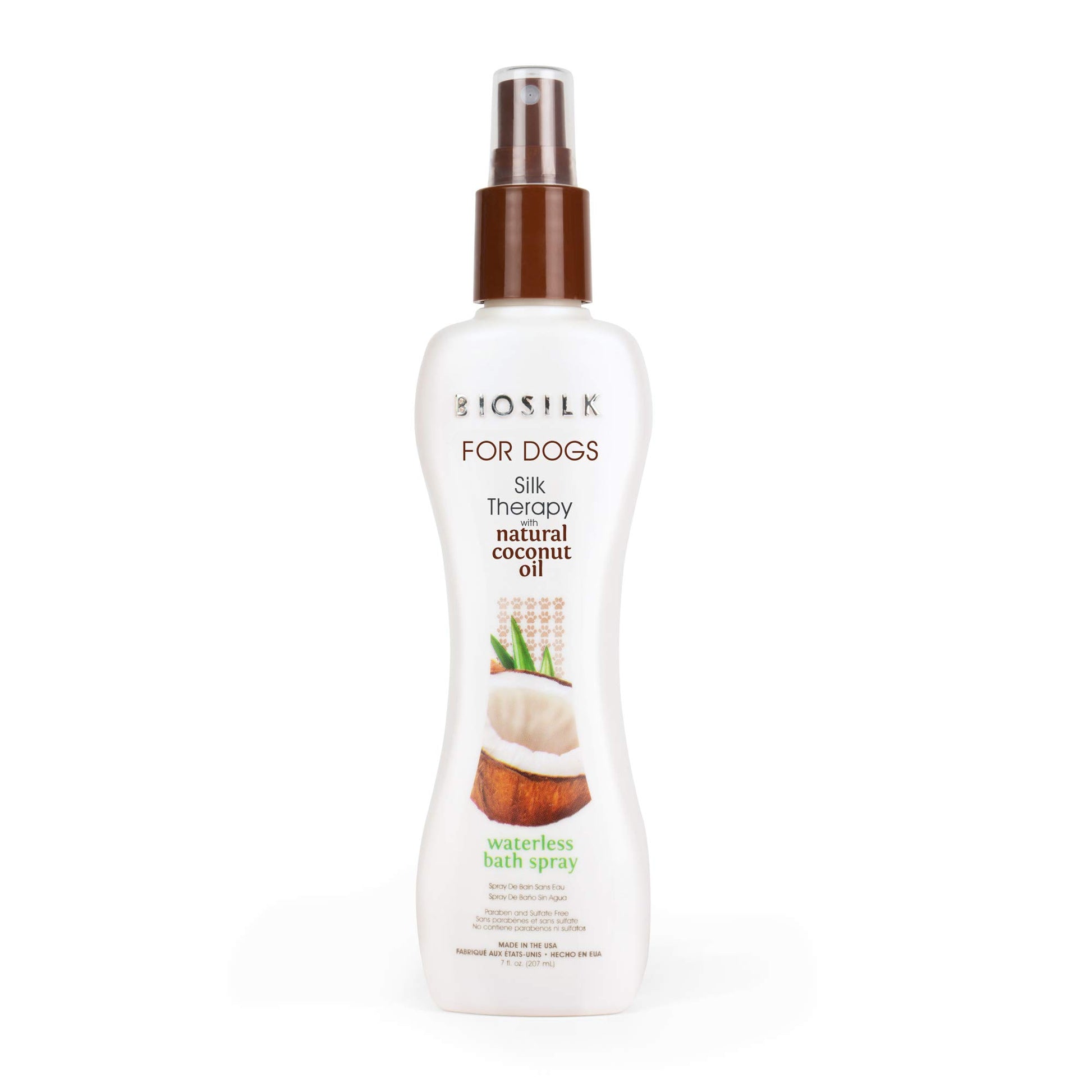 White Smoke BioSilk for Dogs Silk Therapy Shampoo with Organic Coconut Oil | Coconut Dog Shampoo Waterless Shampoo | Dry Dog Shampoo from Silk Therapy for Fresh Dog Coats,Beige