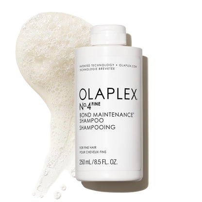 White Smoke Olaplex Nº. 4 FINE Bond Maintenance Shampoo: Volumize & Strengthen | Gently Cleanse & Non Stripping | For Coily, Curly, Straight, and Wavy, 250 mL / 8.5 Fl Oz