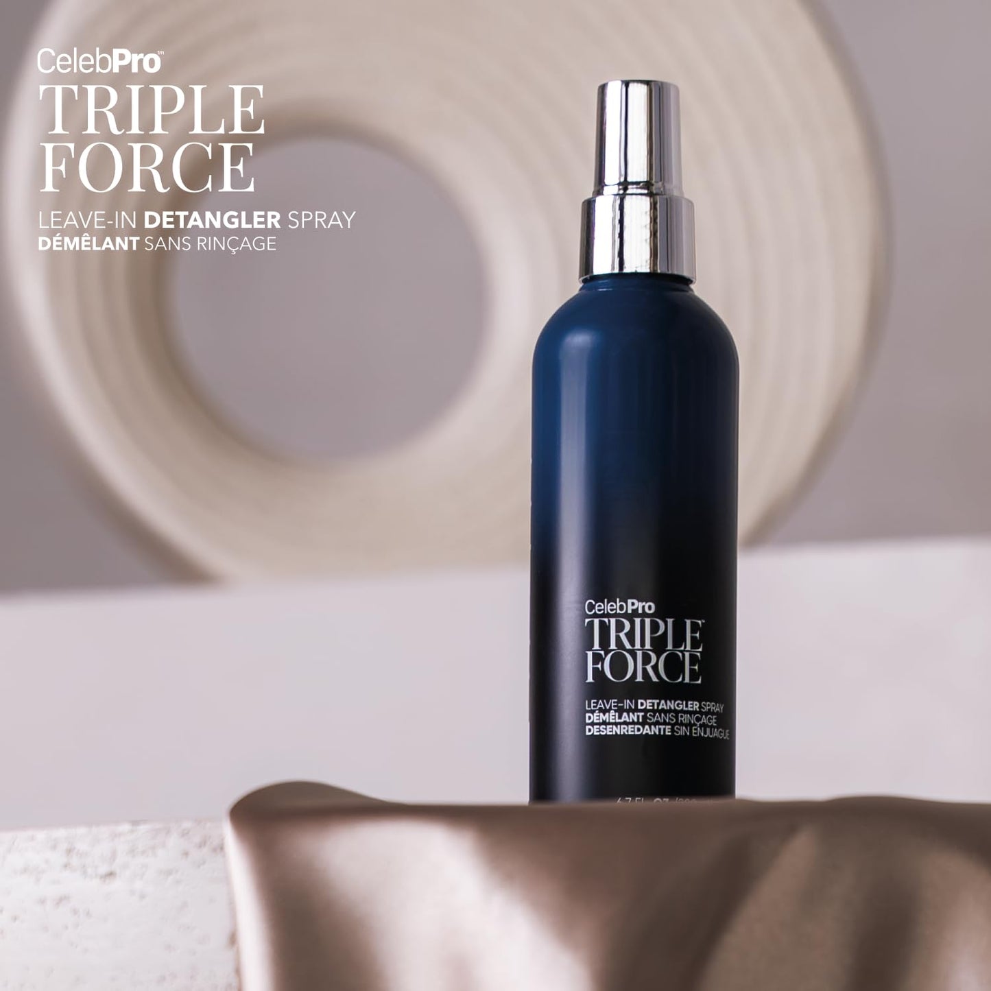Rosy Brown Celeb Luxury CelebPRO TRIPLE FORCE Leave In Conditioner Spray, Detangler and Conditioner for All Hair Types, 6.7oz