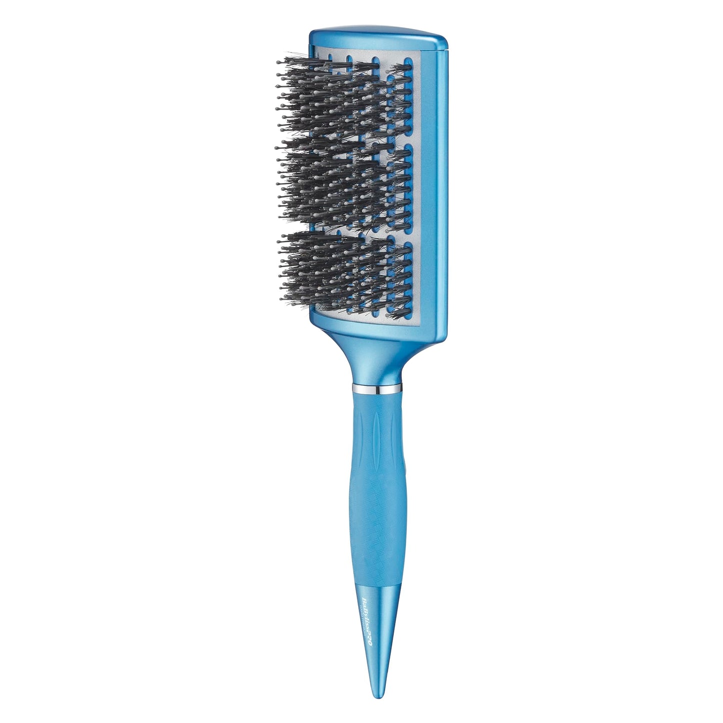 White Smoke BaBylissPRO Nano Titanium Curved Boar & Nylon Paddle Brush, Fast Blow-Dry Styling Brush for Smooth, Shiny Hair, Ideal for All Hair Types