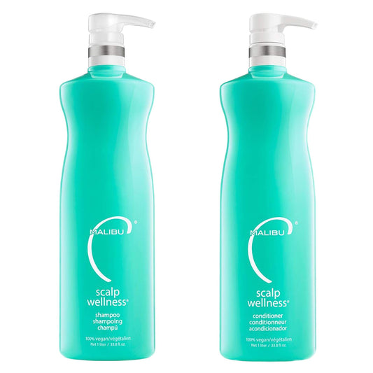 White Smoke Malibu C Scalp Wellness Shampoo and Conditioner Set - Nourishing and Restorative Scalp Care for All Hair Types - Gentle Enough for Daily Use - Formulated with Plant Proteins and Vitamin C (33.8 oz)