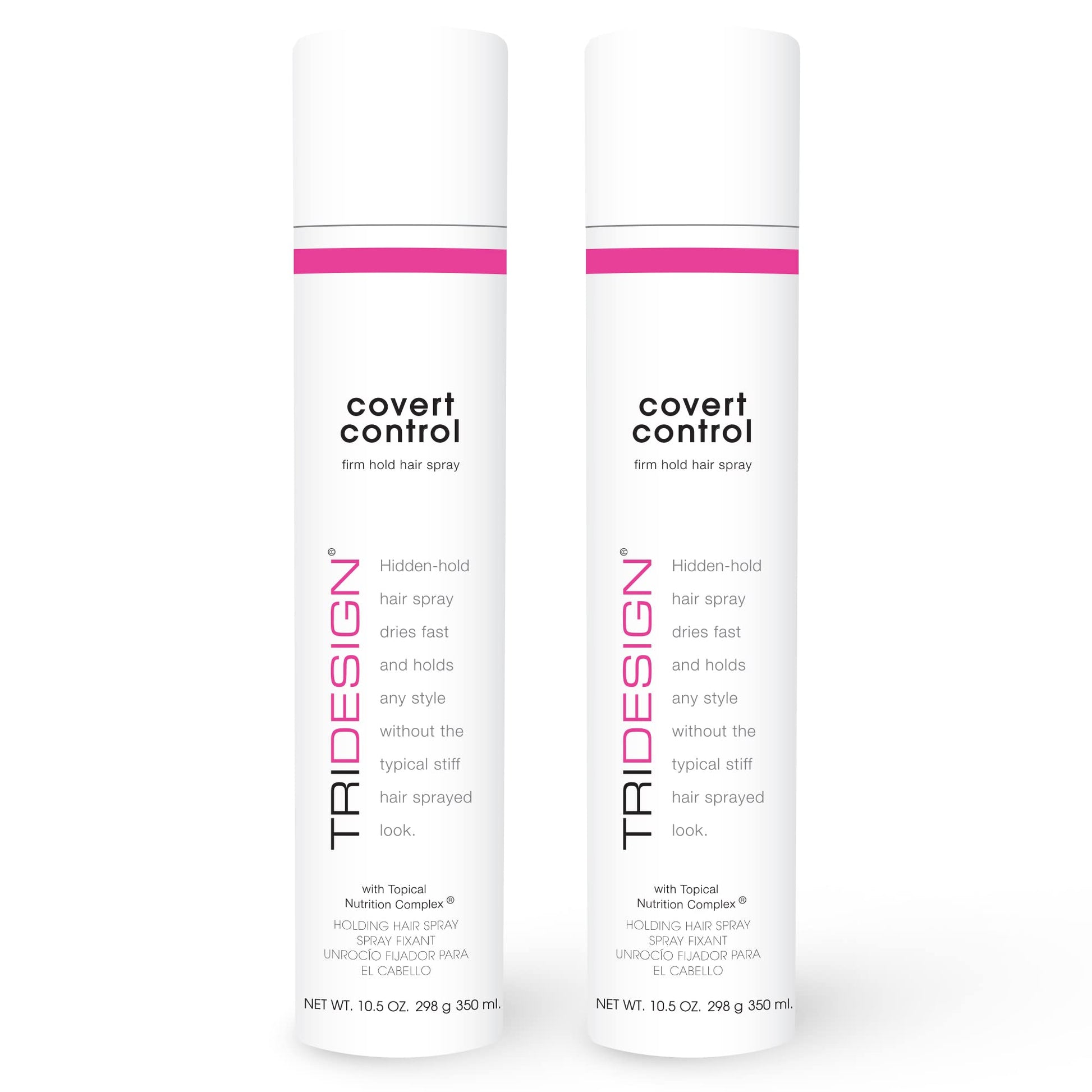 White Smoke TRI Design Covert Control - Fast-Drying Hairspray for Women & Men, Aerosol Strong Hold Setting Spray, Hair Products, 2 Pack of 10.5 Oz