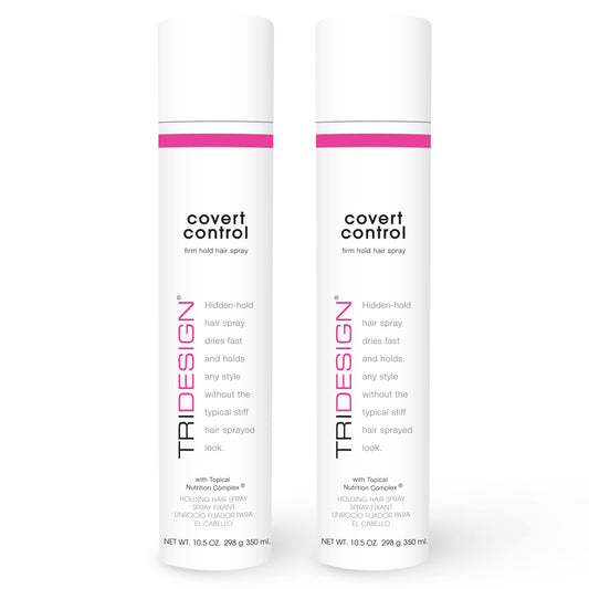 White Smoke TRI Design Covert Control - Fast-Drying Hairspray for Women & Men, Aerosol Strong Hold Setting Spray, Hair Products, 2 Pack of 10.5 Oz