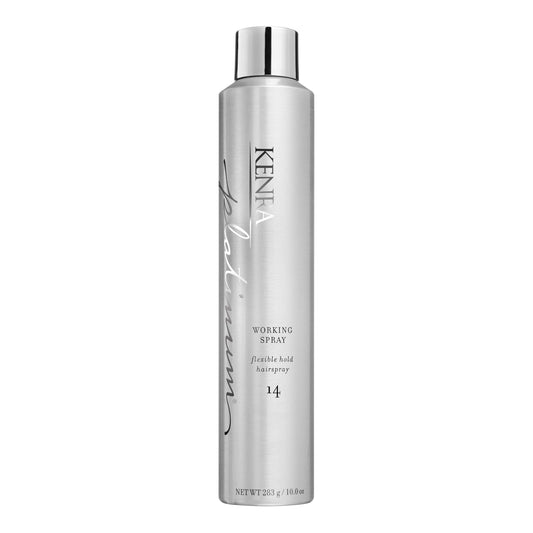 Gray Kenra Professional Platinum Working Spray 14 50% | Flexible Hold Hairspray | Fast-Drying, Non-Sticky | Creates Volume & Texture | Leaves Hair With Frizz-Free Shine | All Hair Types | 10 oz